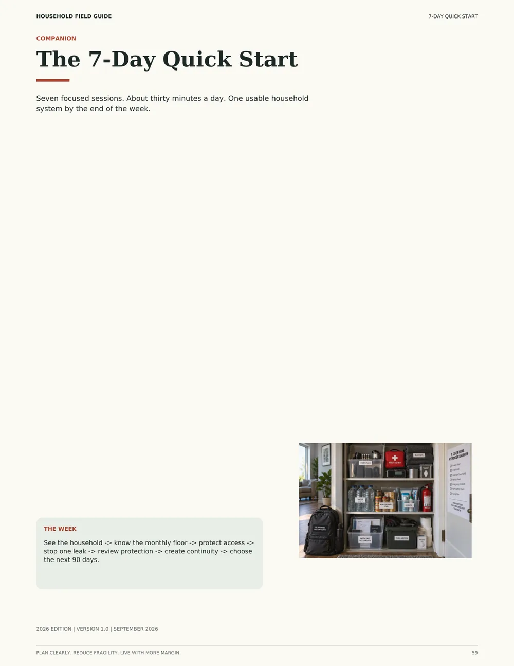 Opening page of the 7-Day Quick Start companion